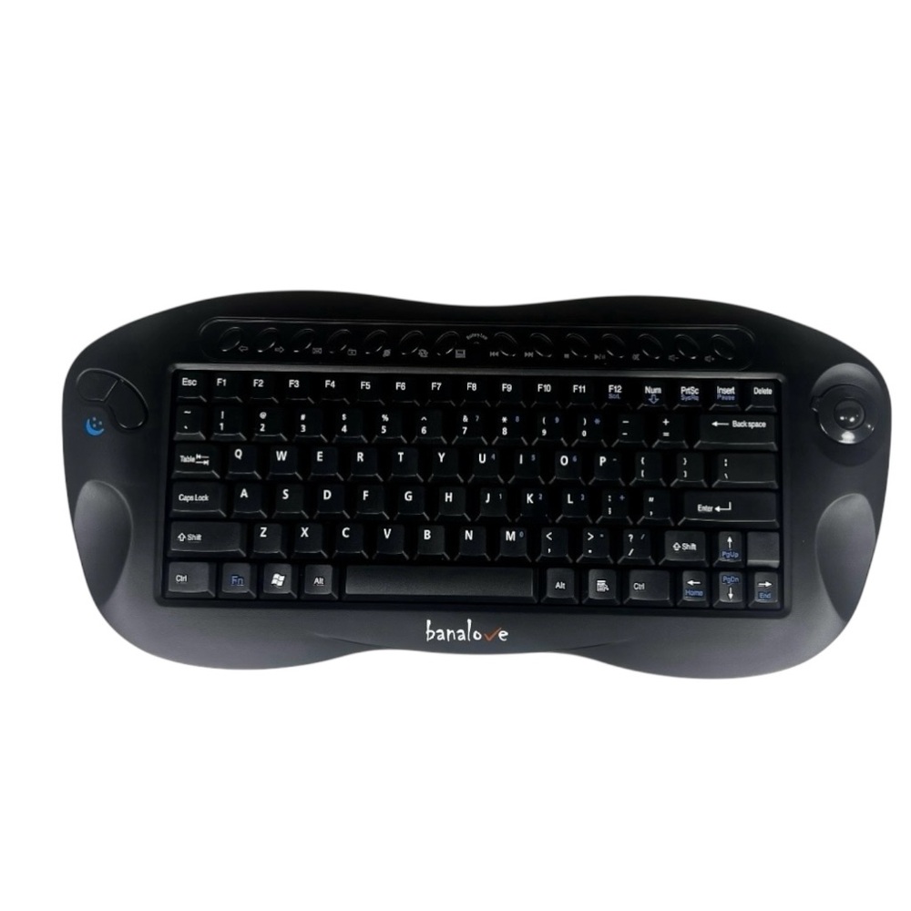 Banalove 2.4GHz Wireless Mini Portable Keyboard w/ Built in Trackball Mouse